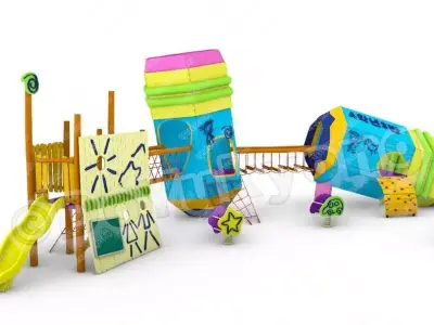 Giant Pencil Playground 3D model