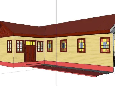 Architecture-Religion-God-Culture-Temple-0285 house with roof 3D model