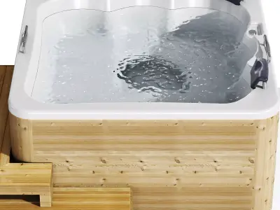 Jacuzzi 04 Spa pool Low-poly 3D model