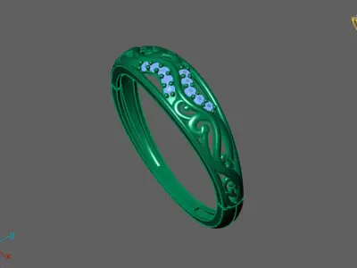 Women Ring Fancy Rings With Stone STL 3DM Render Printable 3D print model buy