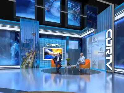  live broadcast studio Low-poly 3D model