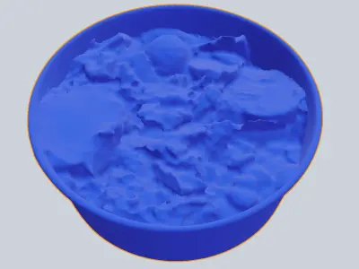 Poke bowl striped prawn or caramote prawn and Teriyaki sauce 3D model