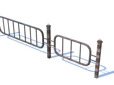Old Rusty Fence Low-poly 3D model