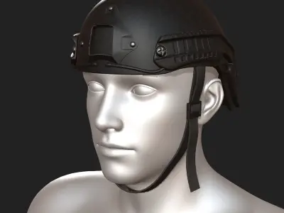 Helmet scifi military combat 3d model low poly futuristic  Low-poly 3D model buy