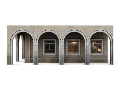 Tenement Building Ground Floor Low-poly 3D model