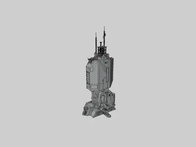 Sci-fi Tower building 3D model