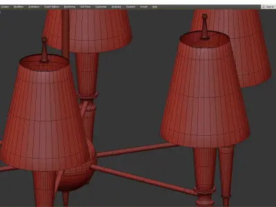 VERSAILLES CHANDELIER WITH PAINTED SHADE Low-poly 3D model