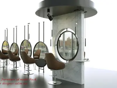  Barber furniture 3d model 3D model