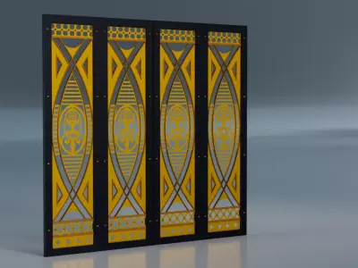 Decorative Ornamental Iron Panel - Stylized Classic CNC Design 3D model