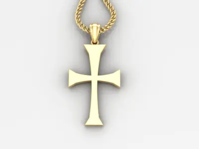 Light Gold 18K Cross Pendant 1CP019 3D print model