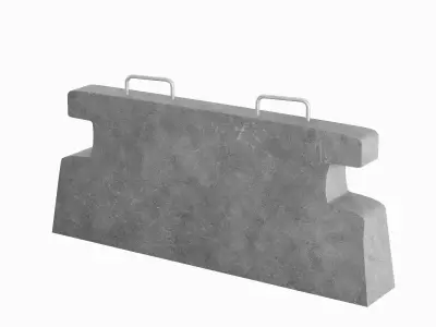 Stone Barrier 03 Low-poly 3D model