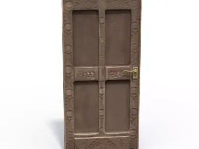 Wood Door Free low-poly 3D model