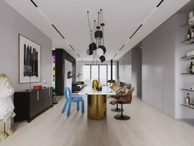 apartment interior scenes      3D model 15