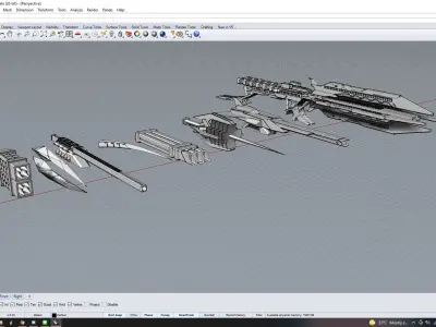 Sci-fi Vehicle Weapons 3D model