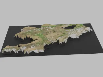 Kyrgyzstan Map Country Low-poly 3D model