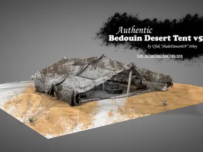 Bedouin Desert Tent v5 3D model