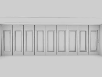 Rigging multi-fold panel door Low-poly 3D model