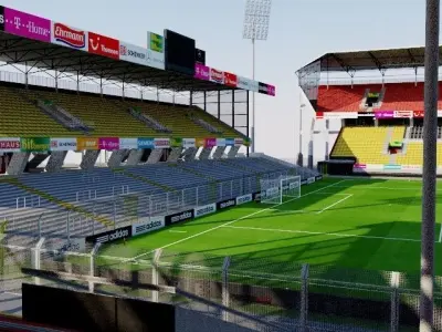 Stadium 1 fictional Low-poly 3D model