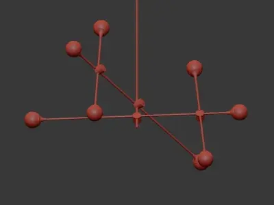 Baton Chandelier Large 3D model