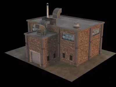 Small Industrial Building 02 Low-poly 3D model