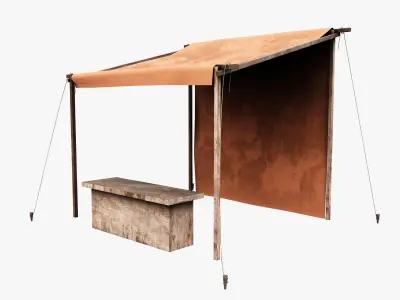 Market Stall Cotton Low-poly 3D model