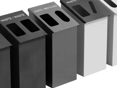 530 exterior and architecture 22 trash cans slope 3D model