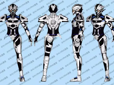 NANOCORE Balder Armor - DIY Cosplay Pepakura Foam Template Low-poly 3D model
