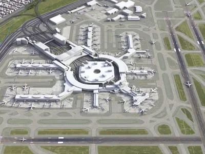 San Francisco - International Airport - SFO Low-poly 3D model