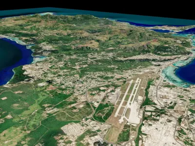 Guam Island 3d model terrain Low-poly 3D model