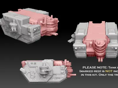 Semi- Rhomboid Tank Tracks 3D print model