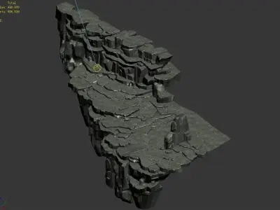 Stone Fallen Land - Stone Road Aisle 02 3D model