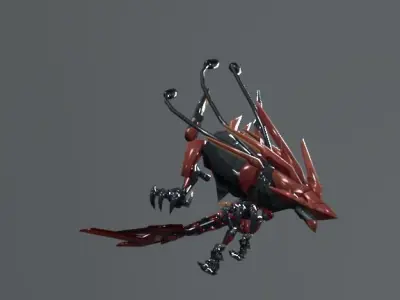Mecha Dragon Low Poly Low-poly 3D model