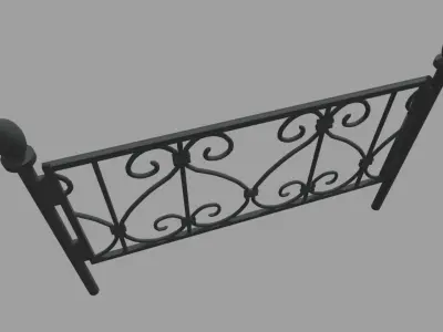 Fence 010 Low-poly 3D model