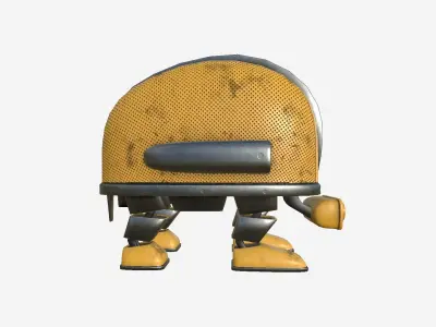 Turtleback Robot J04 Yellow - SciFi Character Design Low-poly 3D model