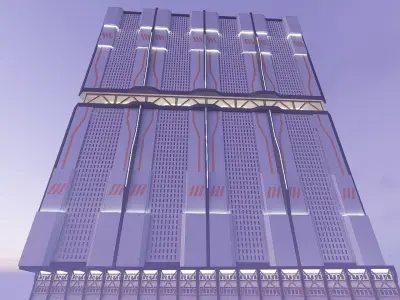 Sci-fi Mega Block 002 v3 3D model