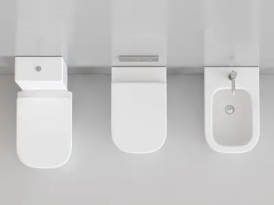 Galassia Meg11 bidet and toilet Low-poly 3D model