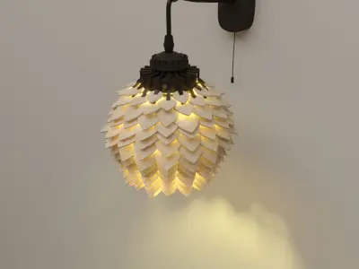 sconces over the bed in the bedroom Low-poly 3D model