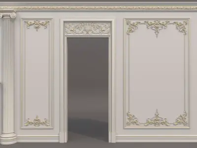 Wall Molding in Classic French style 52 3D model
