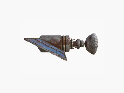 Satellite D11 Destroyed - SciFi Space Design Low-poly 3D model