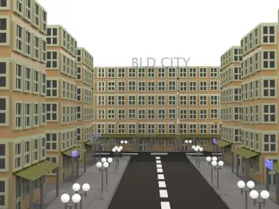 open street Low-poly 3D model