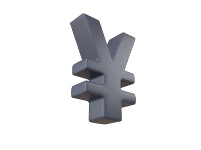 Yen Symbol v2 004 Low-poly 3D model