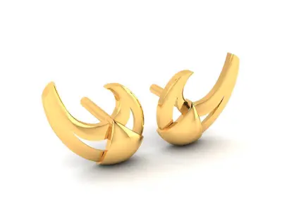 Earrings-126 gold plated door knob 3D print model