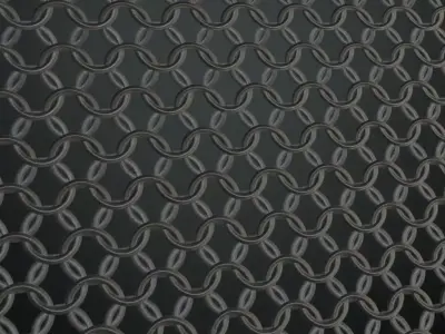 Red Perforated Metal Panel with Black Straps PBR SEAMLESS Texture