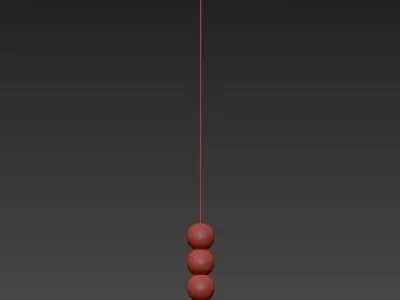 PEARLS 5 ball hanging from string 3D model
