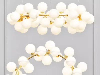 Milk Bubble Round Chandelier 3D model