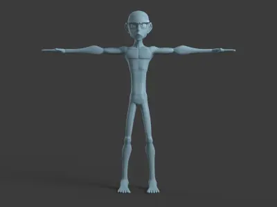 Cartoon Anime Character Man 3D model