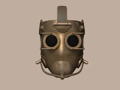 Steampunk Mask - Sci-Fi Character Design Low-poly 3D model