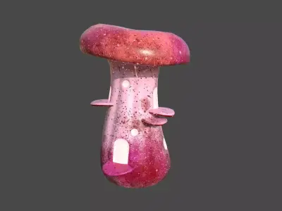 Fantasy Mushroom F03 Red - Scene Backdrop Design Low-poly 3D model