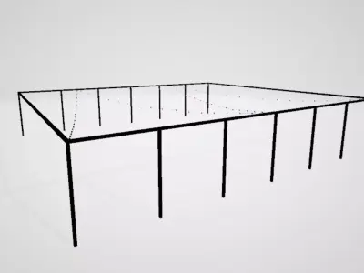 Bistro Lights with Frame 3D model