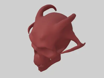 Demon Skull v1 003 Low-poly 3D model